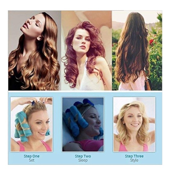 The Sleep Styler Foam Rollers Curlers - Blue 8ct Large (6 inch) Rollers - Picture 8 of 11